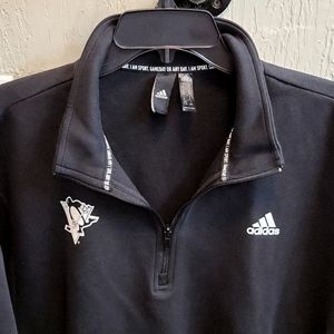 Adidas Pittsburgh Penguins Three Stripe Track Quarter Zip Sweatshirt